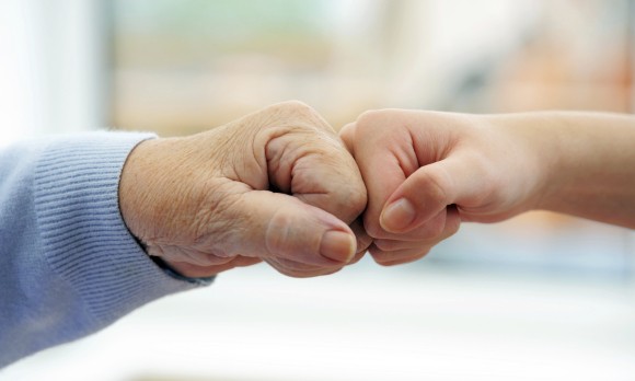 Gran & Grand Daughter Fist Bump